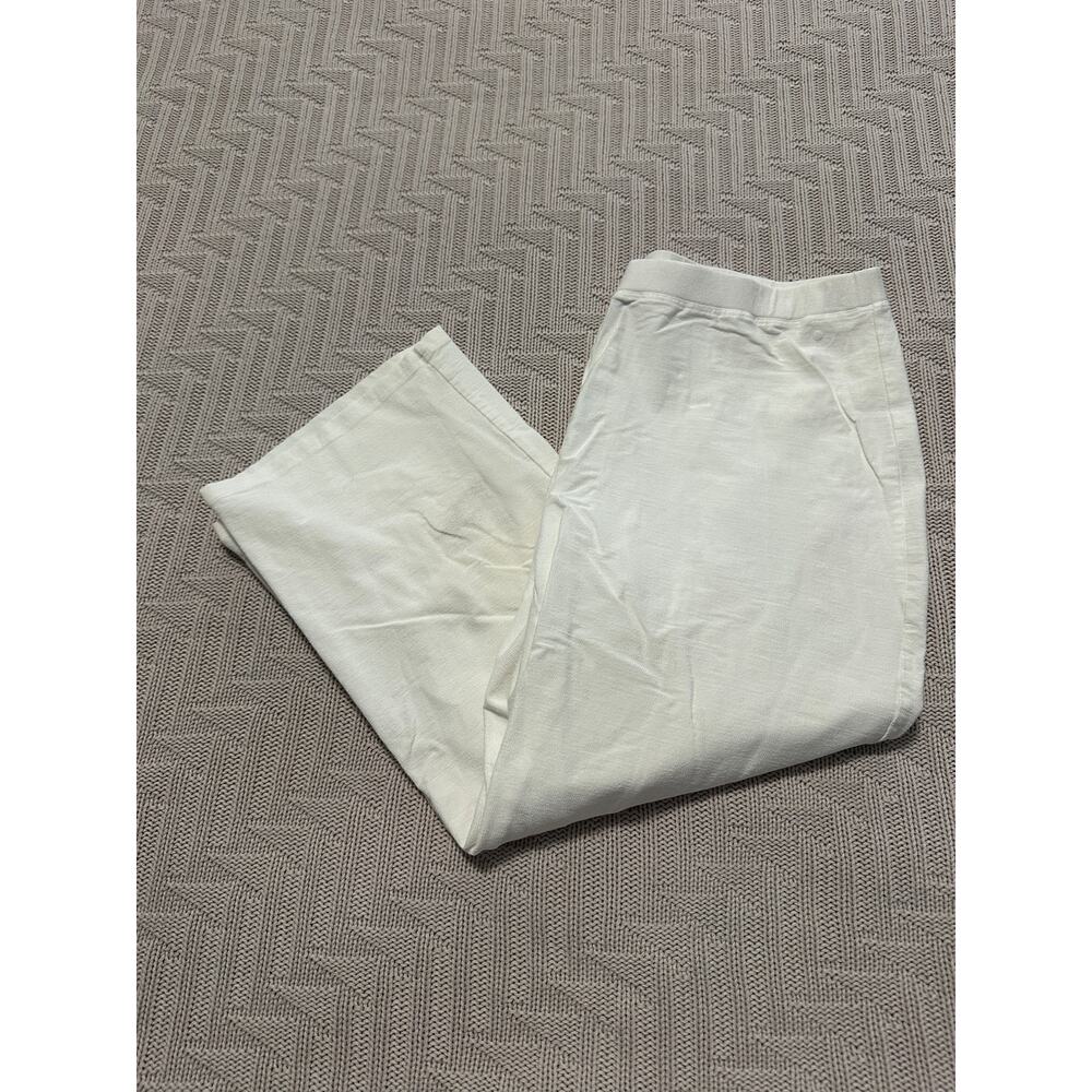 Eileen Fisher white crepe slim ankle pants size S